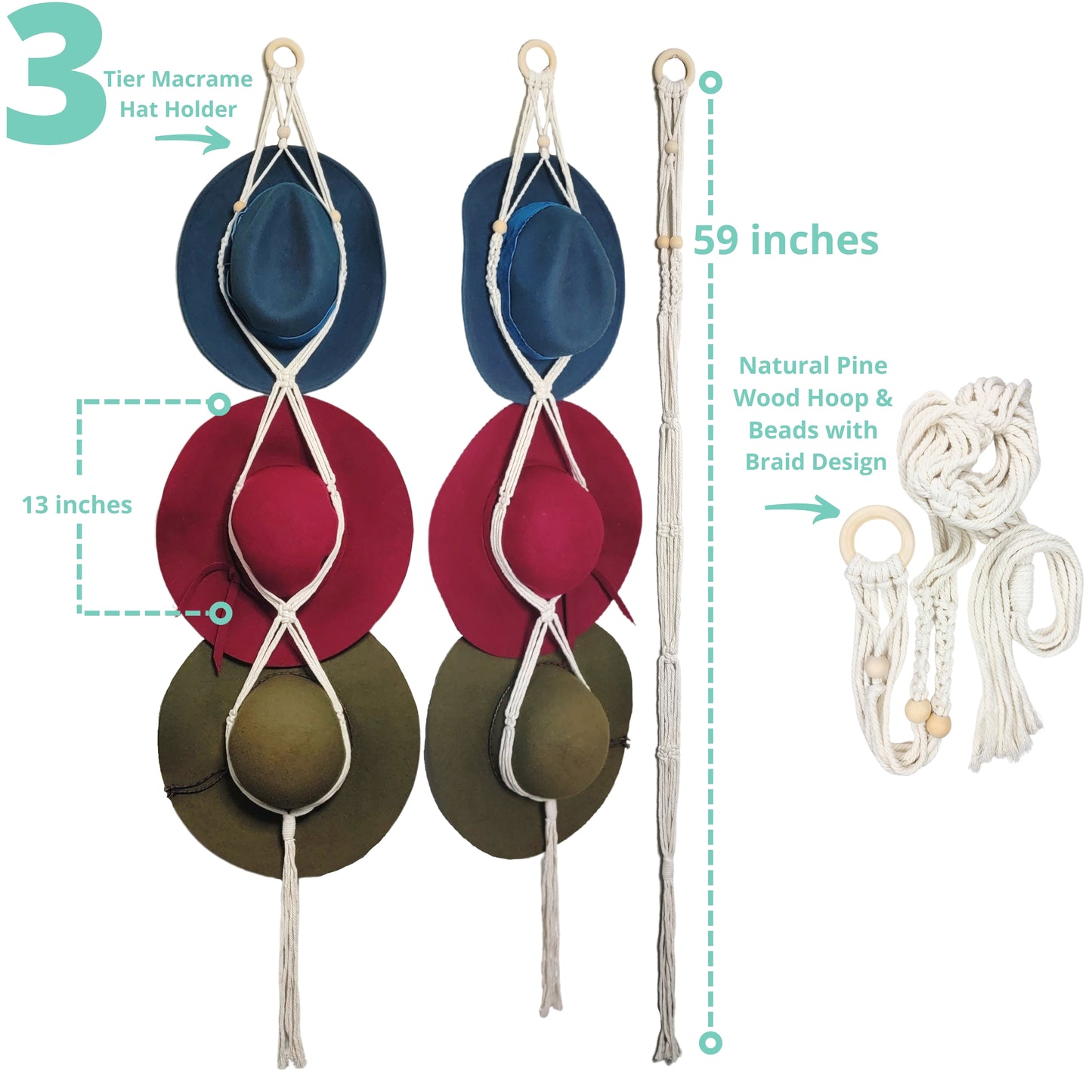 3 Tier Hat Holder Hat Hanger Wall Decor