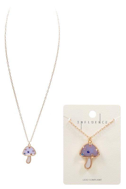 Mushroom Shaped Acetate Short Necklace