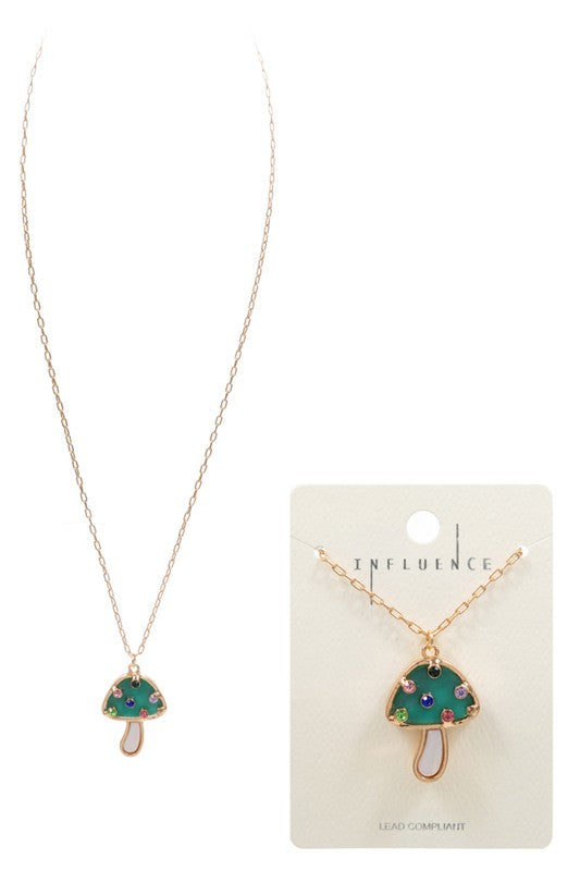 Mushroom Shaped Acetate Short Necklace