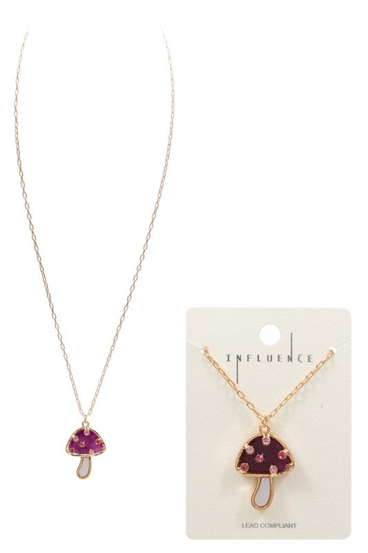Mushroom Shaped Acetate Short Necklace