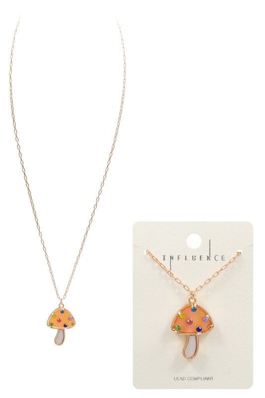 Mushroom Shaped Acetate Short Necklace