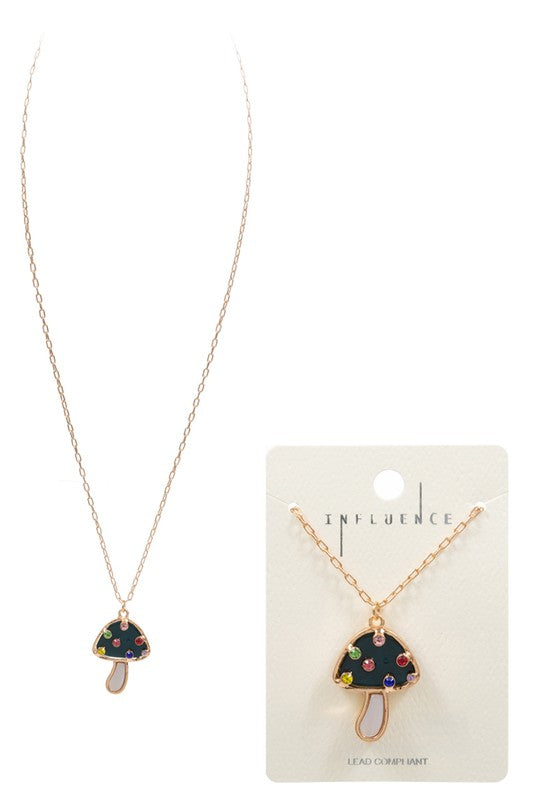 Mushroom Shaped Acetate Short Necklace