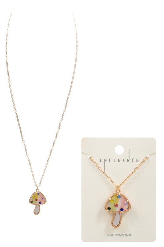 Mushroom Shaped Acetate Short Necklace