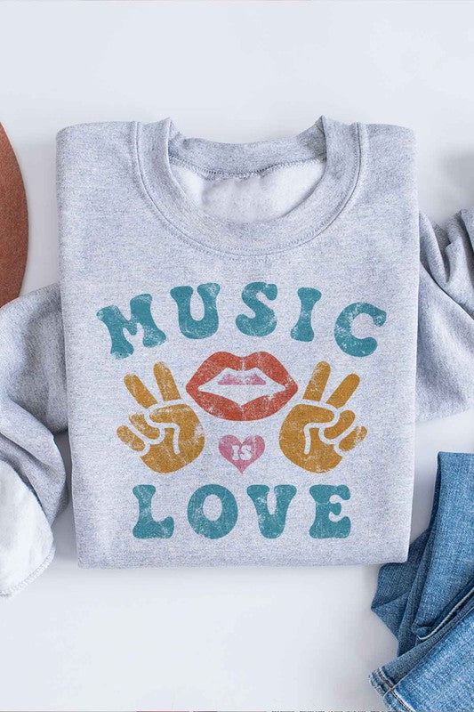 Music is Love Graphic Sweatshirt