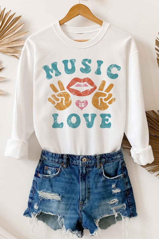 Music is Love Graphic Sweatshirt