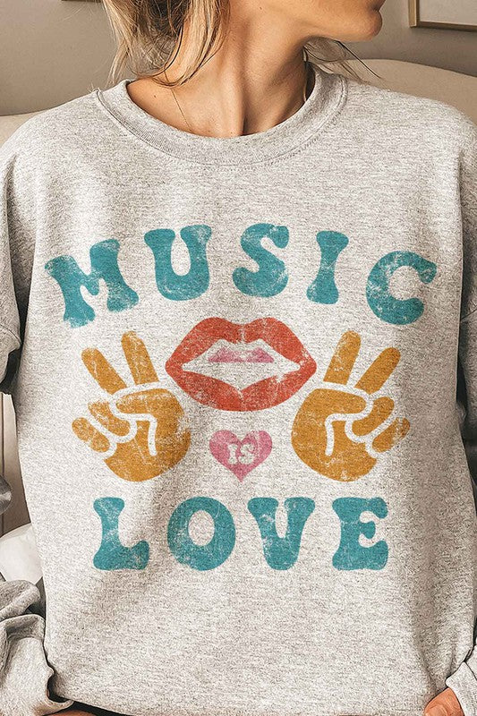 Music is Love Graphic Sweatshirt