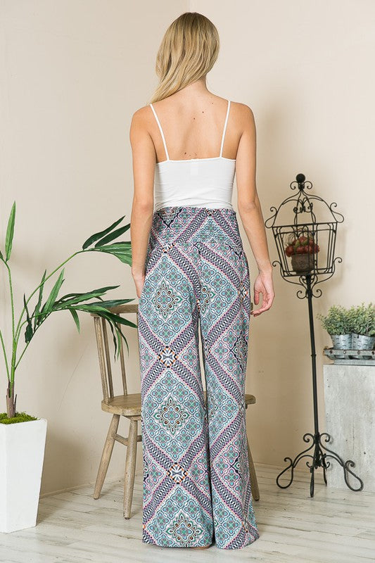Bohemian Smocked Wide Leg Pants