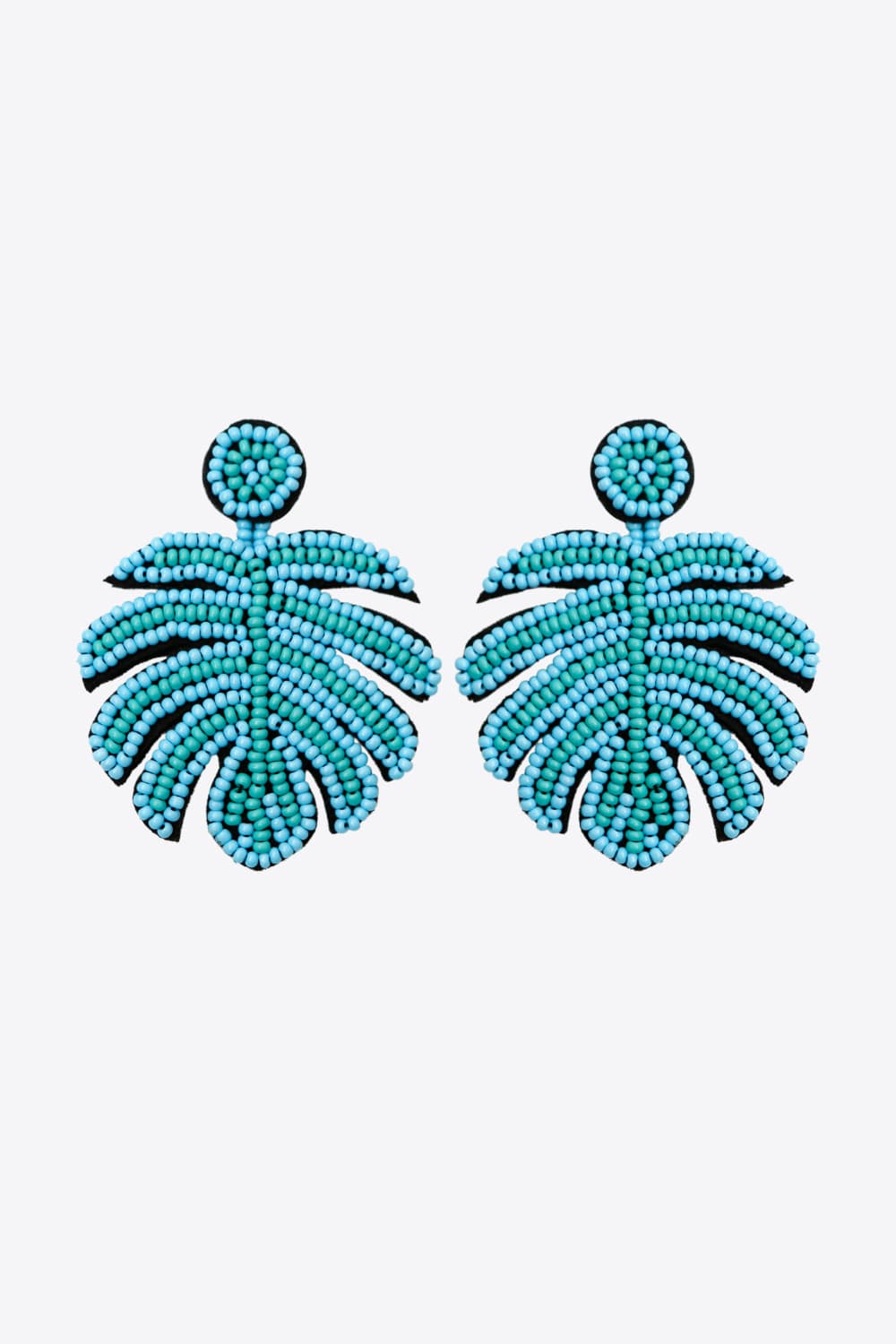 Beaded Banana Leaf Earrings